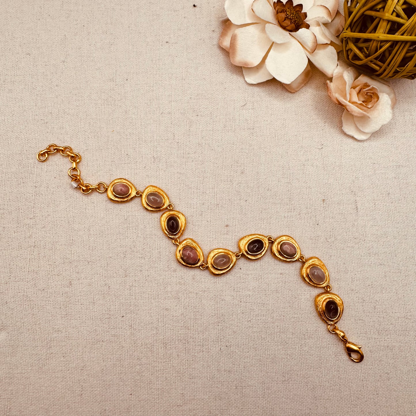 Gold Plated Alma Stone Bracelet