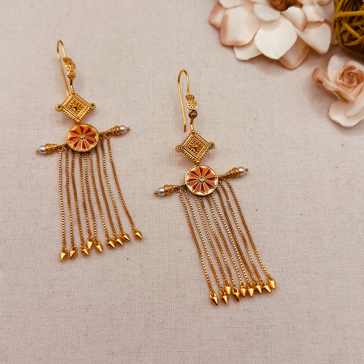 Myla Fire Tassel Earrings
