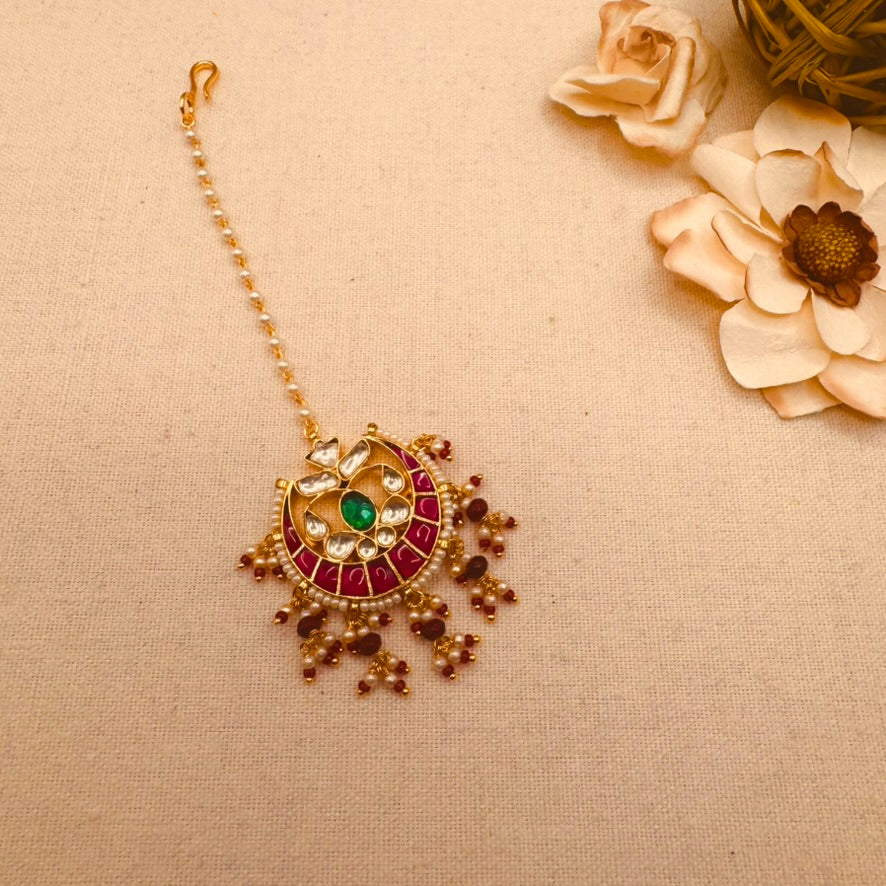 Multi kundan Chand Tika