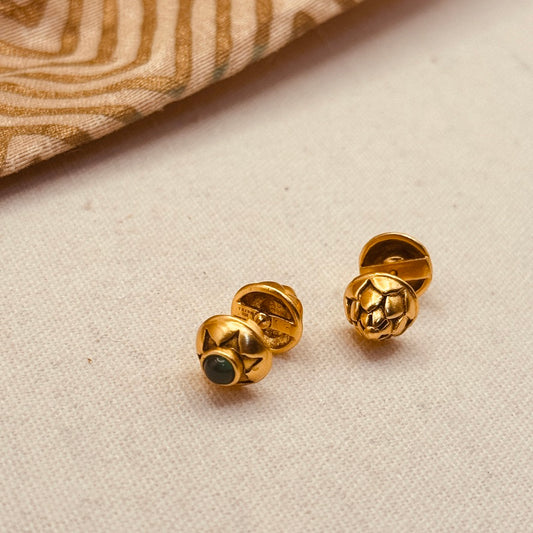 Green Onyx Ear Studs