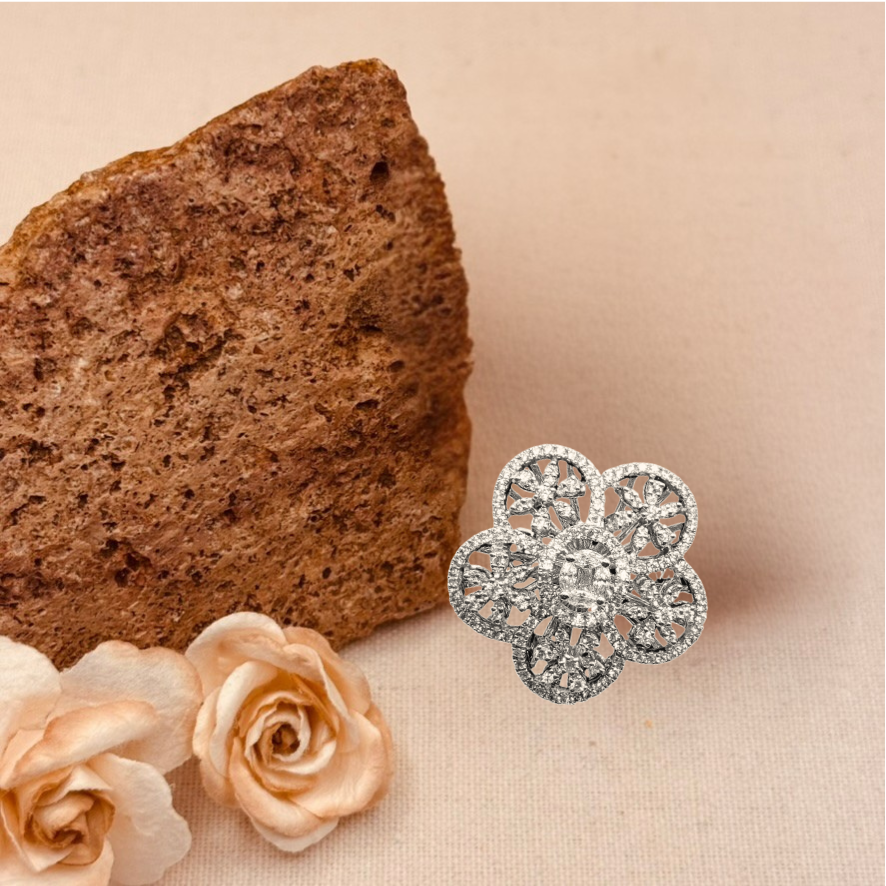 CZ Flower ring