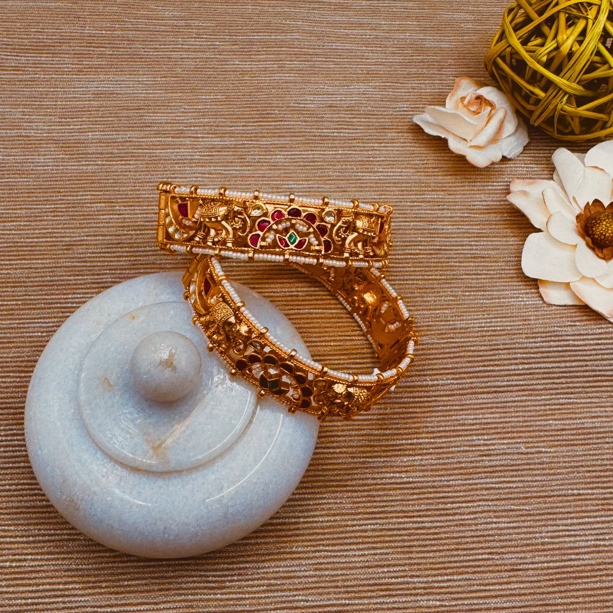 Multi kundan Elephant kadas