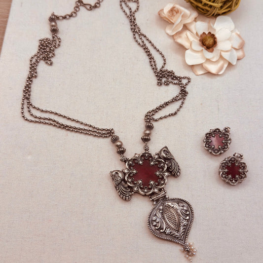 Carnelian Oxidized set